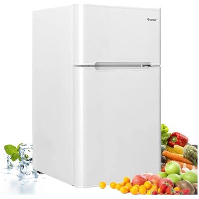 COSTWAY Refrigerador Compacto 90L con Puertas Dobles - Ahorro de Energía COSTWAY Refrigerador Compacto 90L con Puertas Dobles - Ahorro de Energía