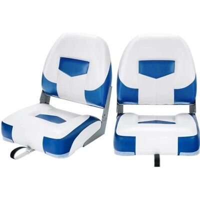 Costway - 2-seat Boat Seats - Bleu - Blanc - Boat Seat Set - Publicité Costway - 2-seat Boat Seats - Bleu - Blanc - Boat Seat Set - Publicité