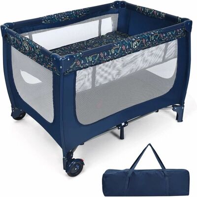 GOPLUS - Lettino Neonati Portatile - 2 Ripiani - Ruote Bloccabili - Travel Cot - Publicité GOPLUS - Lettino Neonati Portatile - 2 Ripiani - Ruote Bloccabili - Travel Cot - Publicité