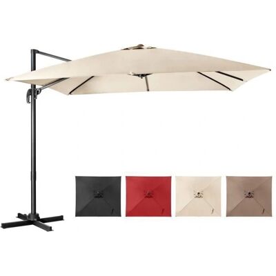COSTWAY Parasol de Jardin - 300x300cm, 3 Inclinaisons, Rotation à 360° - Beige - Publicité COSTWAY Parasol de Jardin - 300x300cm, 3 Inclinaisons, Rotation à 360° - Beige - Publicité