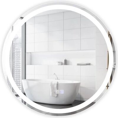 Miroir LED rond COSTWAY 60 cm - Réglable luminosité & couleur - Publicité Miroir LED rond COSTWAY 60 cm - Réglable luminosité & couleur - Publicité