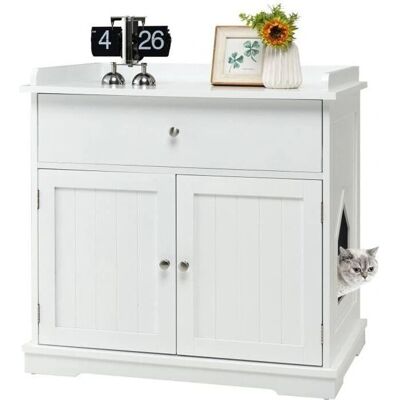 Mueble de Litter para Gatos COSTWAY - Madera, 76cm Mueble de Litter para Gatos COSTWAY - Madera, 76cm