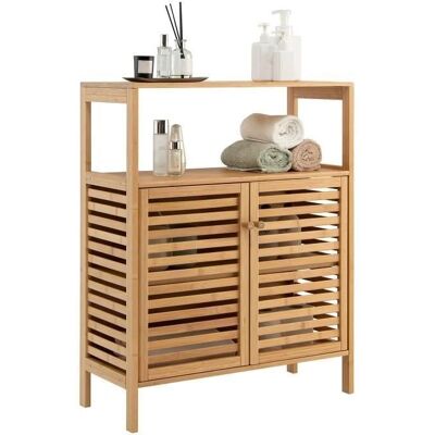 Armario de Baño de Bambú Costway - Estante Abierto, Puertas Dobles - Baño, Cocina, Sala Armario de Baño de Bambú Costway - Estante Abierto, Puertas Dobles - Baño, Cocina, Sala