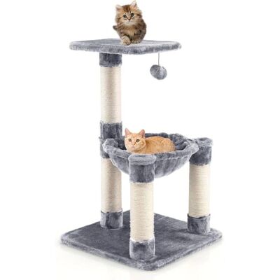 Costway Árbol para Gatos - Torre de Escalada 64cm con Hamaca y Postes de Sisal Costway Árbol para Gatos - Torre de Escalada 64cm con Hamaca y Postes de Sisal