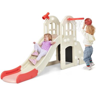 Set de Juego Infantil 6 en 1 COSTWAY con Tobogán, Pared de Escalada, Túnel - Interior y Exterior Set de Juego Infantil 6 en 1 COSTWAY con Tobogán, Pared de Escalada, Túnel - Interior y Exterior