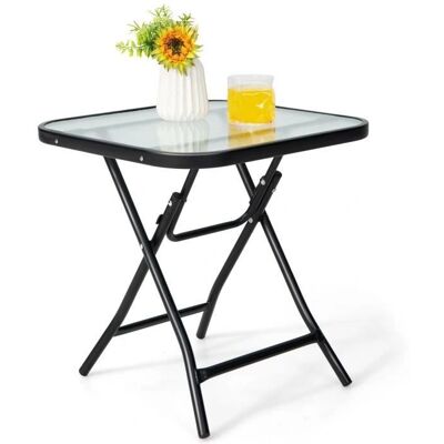 Costway Klapptisch für Garten mit Sicherheitsglas - Outdoor Möbel Costway Klapptisch für Garten mit Sicherheitsglas - Outdoor Möbel