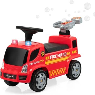 Costway Brandweerauto met Zeepbellenpistool voor Kinderen 18-36 Maanden Rood Costway Brandweerauto met Zeepbellenpistool voor Kinderen 18-36 Maanden Rood