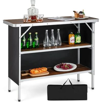Costway - Opvouwbare aluminium kampeer tafel - 110 x 38 x 88 cm - 2-trapplige planken - Kampingtafel Costway - Opvouwbare aluminium kampeer tafel - 110 x 38 x 88 cm - 2-trapplige planken - Kampingtafel