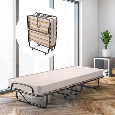 Costway Draagbaar Logeerbed met Memory-schuimmatras - 80x190cm - Italië Costway Draagbaar Logeerbed met Memory-schuimmatras - 80x190cm - Italië