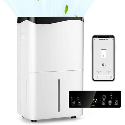 Désumidificateur RELAX4LIFE 12L/Jour, 2L Réservoir, Wi-Fi, Minuterie - Publicité Désumidificateur RELAX4LIFE 12L/Jour, 2L Réservoir, Wi-Fi, Minuterie - Publicité