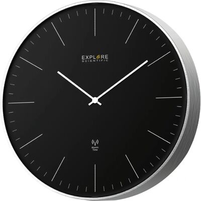 Explore Scientific - Wanduhr - Leiser deutscher Quarzmotor - 25cm - Schwarz & Silber Explore Scientific - Wanduhr - Leiser deutscher Quarzmotor - 25cm - Schwarz & Silber