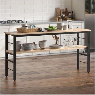 Living and Home - 2-Tier Microwave Stand - 160x40x80 cm - Black Living and Home - 2-Tier Microwave Stand - 160x40x80 cm - Black