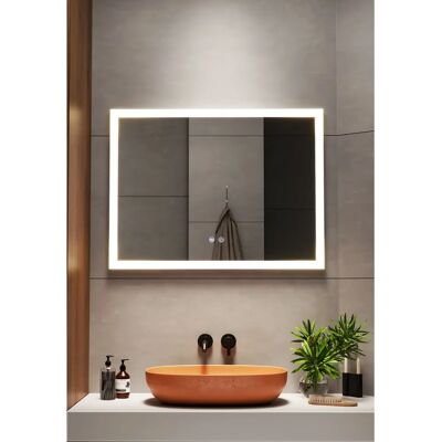 Living and Home - Frameless LED Anti-Fog - Wall Mirror Living and Home - Frameless LED Anti-Fog - Wall Mirror