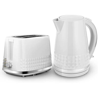 Tower - Solitaire - White - 2 Slice - Kettle and Toaster Set Tower - Solitaire - White - 2 Slice - Kettle and Toaster Set