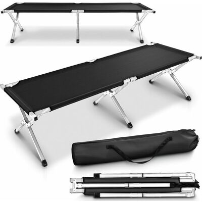 Lit de camping TRESKO - 190x64x44cm - Supporte 150kg - Publicité Lit de camping TRESKO - 190x64x44cm - Supporte 150kg - Publicité