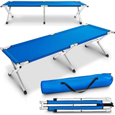 TRESKO Lit de Camping XL Support 150kg Pliable - Publicité TRESKO Lit de Camping XL Support 150kg Pliable - Publicité