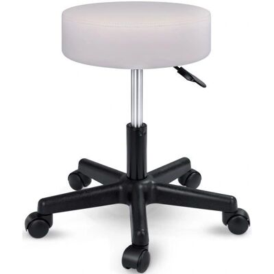 Tresko - Taburete giratorio ajustable con ruedas - 360° asiento - Laboratorio, salón, médico Tresko - Taburete giratorio ajustable con ruedas - 360° asiento - Laboratorio, salón, médico