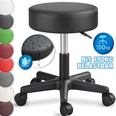 Taburete ajustable con ruedas TRESKO - Giro 360°, Asiento acolchado Taburete ajustable con ruedas TRESKO - Giro 360°, Asiento acolchado