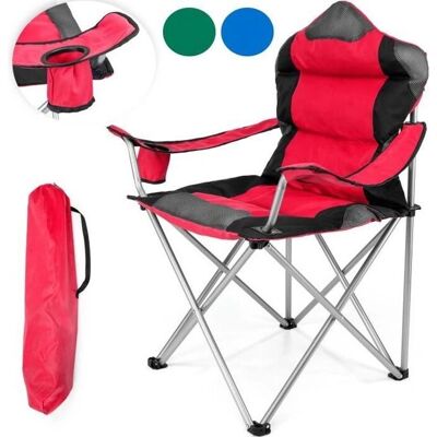 Chaise de Camping Pliable Tresko avec Accoudoirs - Légère, Portable, 150kg Max - Publicité Chaise de Camping Pliable Tresko avec Accoudoirs - Légère, Portable, 150kg Max - Publicité