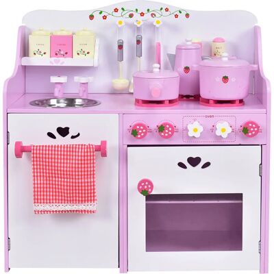Costway Cuisine pour Enfant Rose et Blanche - Cuisine de Jouet pour Enfants - Publicité Costway Cuisine pour Enfant Rose et Blanche - Cuisine de Jouet pour Enfants - Publicité
