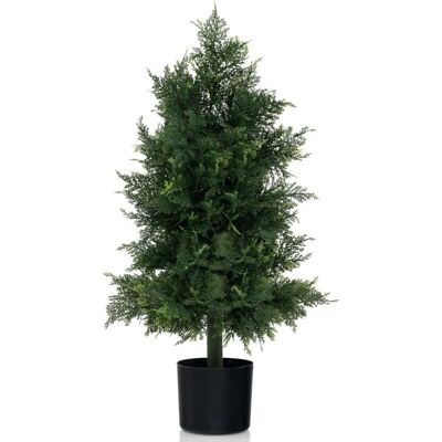 COSTWAY - Árbol Artificial de Cedro 80 cm - Maceta Plástica - Hojas resistentes al sol - Árbol Artificial COSTWAY - Árbol Artificial de Cedro 80 cm - Maceta Plástica - Hojas resistentes al sol - Árbol Artificial