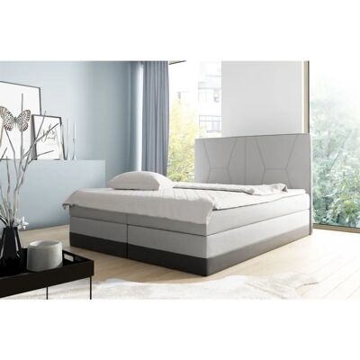 Fun Moebel - VELARO - 160x200cm - Hellgrau-Schwarz - Boxspringbett Fun Moebel - VELARO - 160x200cm - Hellgrau-Schwarz - Boxspringbett