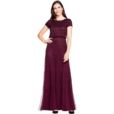 Adrianna Papell Blouson Beaded Evening Maxi Dress - Abend Maxi Kleid Adrianna Papell Blouson Beaded Evening Maxi Dress - Abend Maxi Kleid