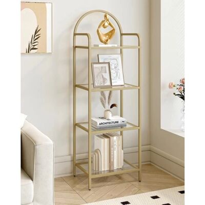 Unknown - 4-Tier Glass Ladder Shelf - Bookcase - Publicité Unknown - 4-Tier Glass Ladder Shelf - Bookcase - Publicité