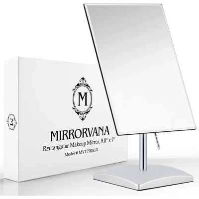 Espelho de banheiro independente Mirrorvana 25x25 polegadas - Penteadeira elegante com base pesada Espelho de banheiro independente Mirrorvana 25x25 polegadas - Penteadeira elegante com base pesada