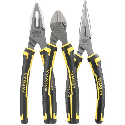 Stanley 484488 Fatmax Pliers Set - 3 Piece, Hardened Steel, Soft Handles Stanley 484488 Fatmax Pliers Set - 3 Piece, Hardened Steel, Soft Handles