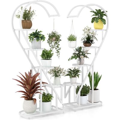 Costway - 5 Tier Heart-shaped Ladder Plant Stand Costway - 5 Tier Heart-shaped Ladder Plant Stand