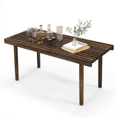 Costway - Modern Coffee Table - Slatted Tabletop - Coffee Table Costway - Modern Coffee Table - Slatted Tabletop - Coffee Table