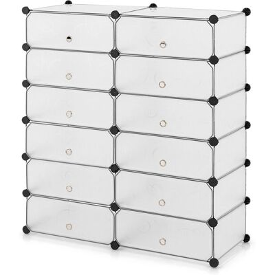 Costway - 12-Cube Shoe Organizer - Modular - Shoe Organizer Costway - 12-Cube Shoe Organizer - Modular - Shoe Organizer