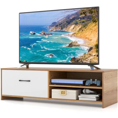 Costway - TV Stand 55-Inch - Open Shelf - Drawer - TV Stand Costway - TV Stand 55-Inch - Open Shelf - Drawer - TV Stand
