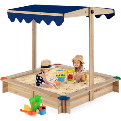 Costway - Wooden Sandbox - Height-adjustable Canopy - Sandbox Costway - Wooden Sandbox - Height-adjustable Canopy - Sandbox