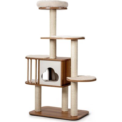 Casart - Wooden Cat Tree - 5-tier - Scratch Posts - Cat Tree Casart - Wooden Cat Tree - 5-tier - Scratch Posts - Cat Tree
