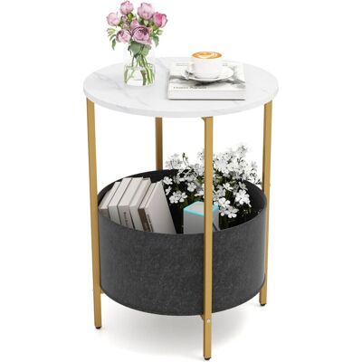 Casart - Round End Table 2-Tier - White - End Table Casart - Round End Table 2-Tier - White - End Table