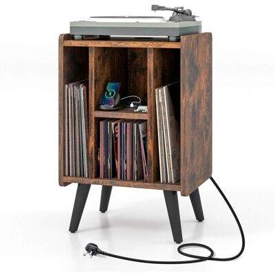 Costway - Record Player Stand - Power Outlet - Stand Costway - Record Player Stand - Power Outlet - Stand