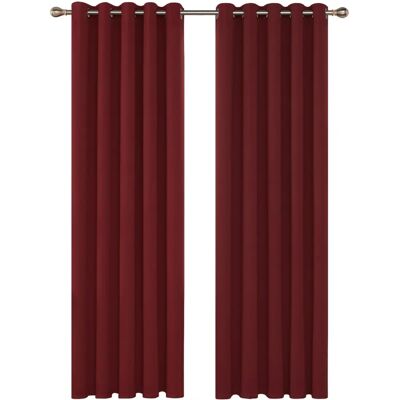 DECONOVO - Tende Oscuranti con Anelli - Rouge Foncé - Publicité DECONOVO - Tende Oscuranti con Anelli - Rouge Foncé - Publicité