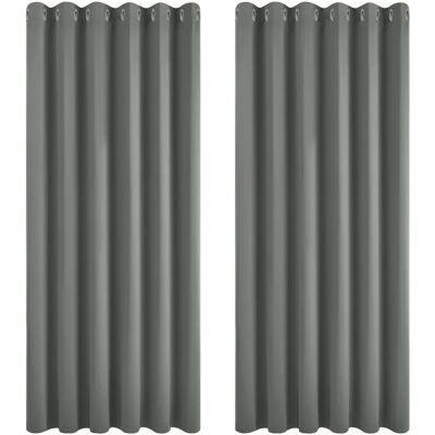Cortinas Blackout Cinza Claro Deconovo - 2 Peças 229x229 cm - Com Argolas - Cortinas Cortinas Blackout Cinza Claro Deconovo - 2 Peças 229x229 cm - Com Argolas - Cortinas