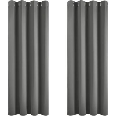 Rideaux Occultants Gris Clair 2 Panneaux 168x229cm - Rideaux - Publicité Rideaux Occultants Gris Clair 2 Panneaux 168x229cm - Rideaux - Publicité