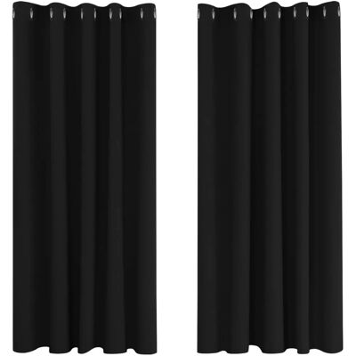 Deconovo Rideaux occultants - 2 pièces - 168x138 cm - Nero - Rideaux - Publicité Deconovo Rideaux occultants - 2 pièces - 168x138 cm - Nero - Rideaux - Publicité