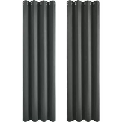 Rideaux isolants thermiques gris foncé Deconovo - Rideau - Publicité Rideaux isolants thermiques gris foncé Deconovo - Rideau - Publicité