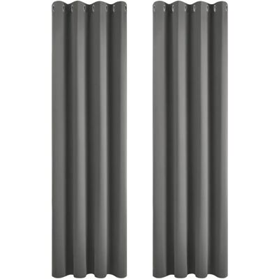 Cortinas Cinza Claro Deconovo - 117x229 cm - Tecido Blackout para Privacidade Cortinas Cinza Claro Deconovo - 117x229 cm - Tecido Blackout para Privacidade
