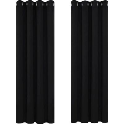 Deconovo Blackout Curtain 2 Pieces 117x183cm - Black Deconovo Blackout Curtain 2 Pieces 117x183cm - Black