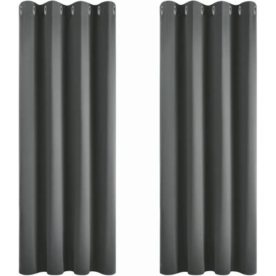 Rideaux Obscurcissants Gris Foncé Deconovo - 117x138 cm - Cuisine, 2 pcs Rideaux Obscurcissants Gris Foncé Deconovo - 117x138 cm - Cuisine, 2 pcs