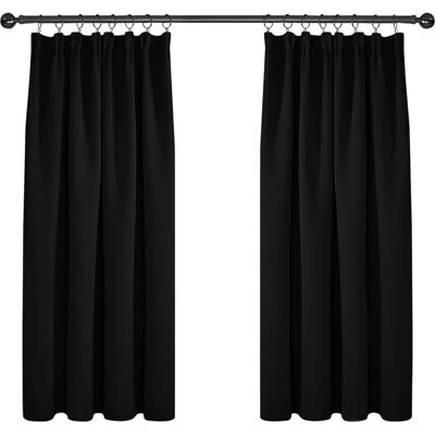 Cortinas Blackout Deconovo - 117x138 cm - Nero - Escurecimento do quarto Cortinas Blackout Deconovo - 117x138 cm - Nero - Escurecimento do quarto