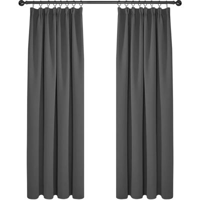 Cortinas Blackout Cinza Escuro Deconovo - 2 Peças 117x138 cm Cortinas Blackout Cinza Escuro Deconovo - 2 Peças 117x138 cm