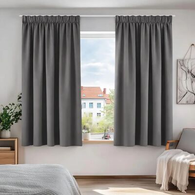 Cortinas blackout cinza claro Deconovo - 117x138 cm - Conjunto de 2 - Decoração de quarto Cortinas blackout cinza claro Deconovo - 117x138 cm - Conjunto de 2 - Decoração de quarto
