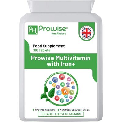 Multivitaminici e Ferro PROWISE HEALTHCARE 180 Compresse - Supporto immunità - Prodotto nel Regno Unito Multivitaminici e Ferro PROWISE HEALTHCARE 180 Compresse - Supporto immunità - Prodotto nel Regno Unito